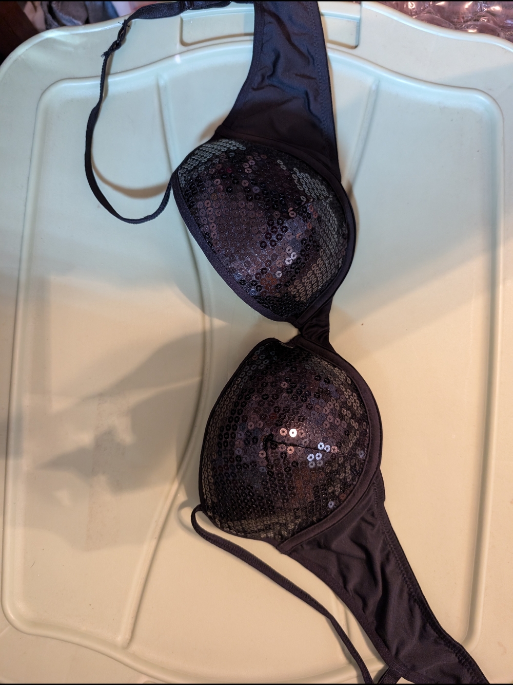 flirtitude Black Sequin Padded Bra